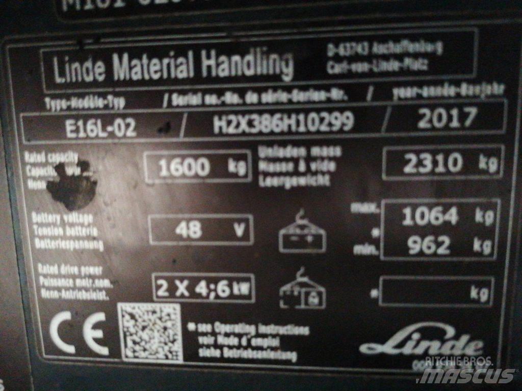 Linde E16L-02 Elmotviktstruckar