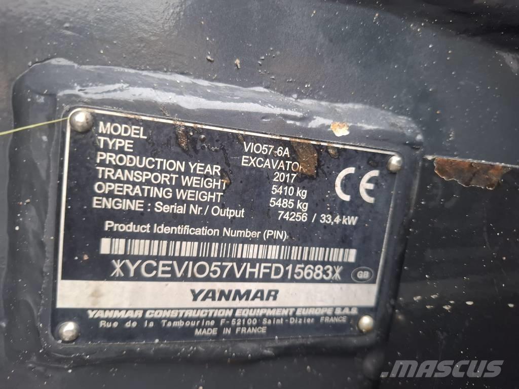 Yanmar Vio 57-6A Minigrävare < 7t
