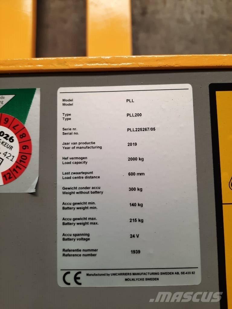 UniCarriers PLL200 Låglyftare utan plattform