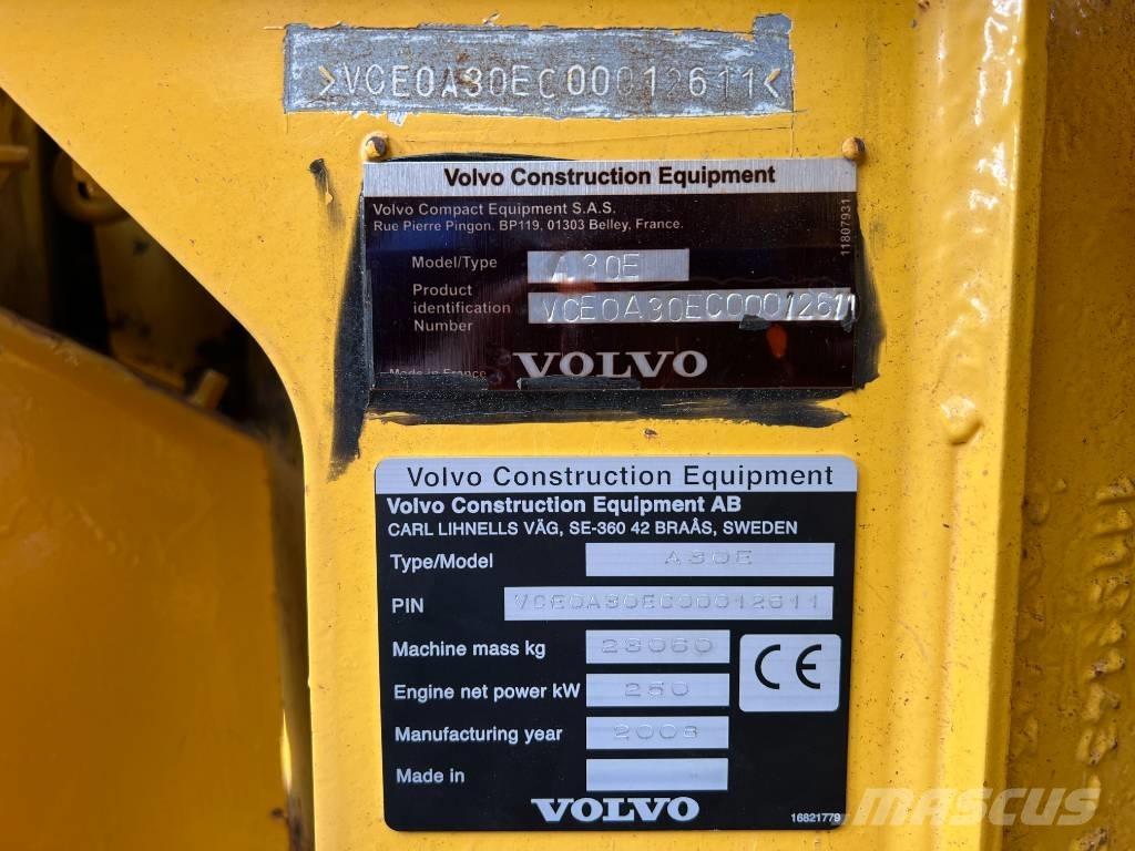 Volvo A30E Midjestyrd dumper