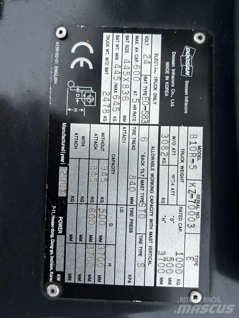 Doosan B10R-5 Elmotviktstruckar