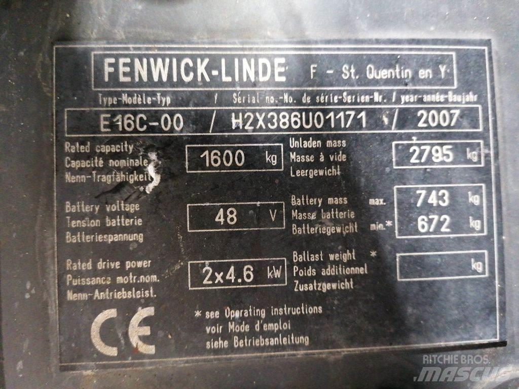 Linde E16C-00 Elmotviktstruckar