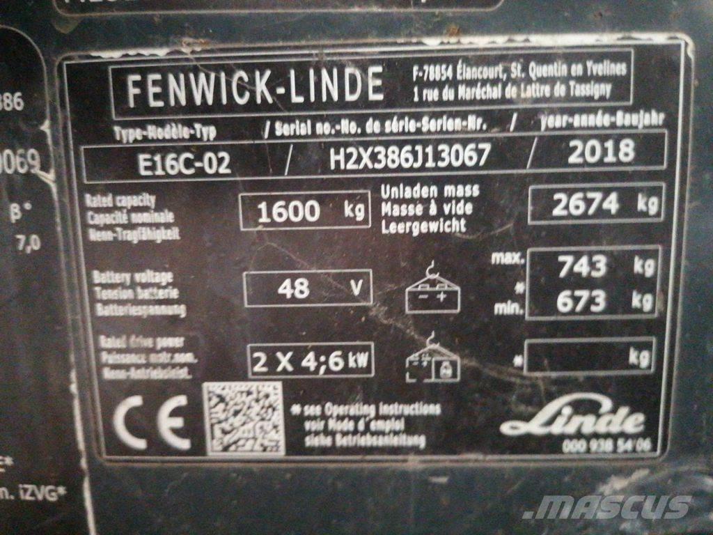 Linde E16C Elmotviktstruckar