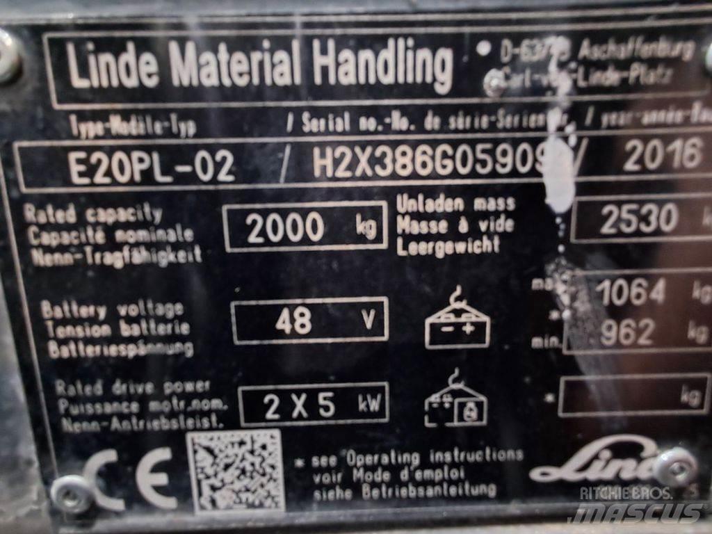 Linde E20PL-02 Elmotviktstruckar