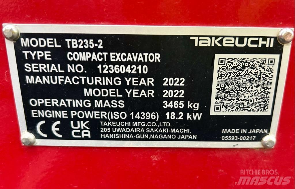 Takeuchi TB 235-2 V3 Minigrävare < 7t