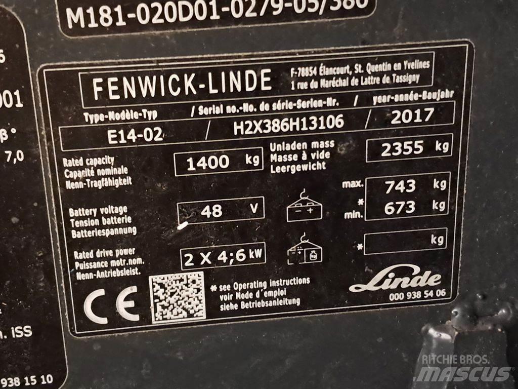 Linde E14-02 ion Elmotviktstruckar
