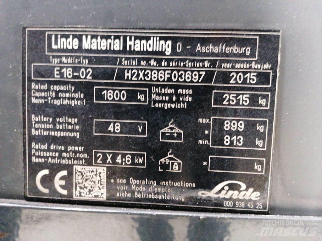 Linde E16-02 Elmotviktstruckar