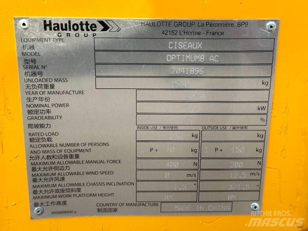Haulotte OPTIMUM 8 Saxliftar