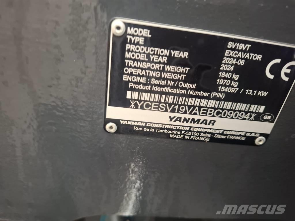 Yanmar SV 19 VT Minigrävare < 7t
