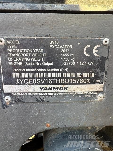 Yanmar SV 16 Minigrävare < 7t