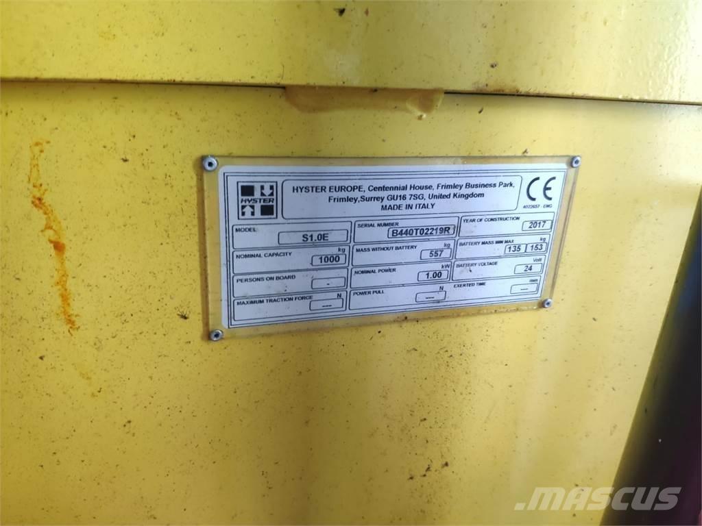 Hyster S1.0E Staplare-led