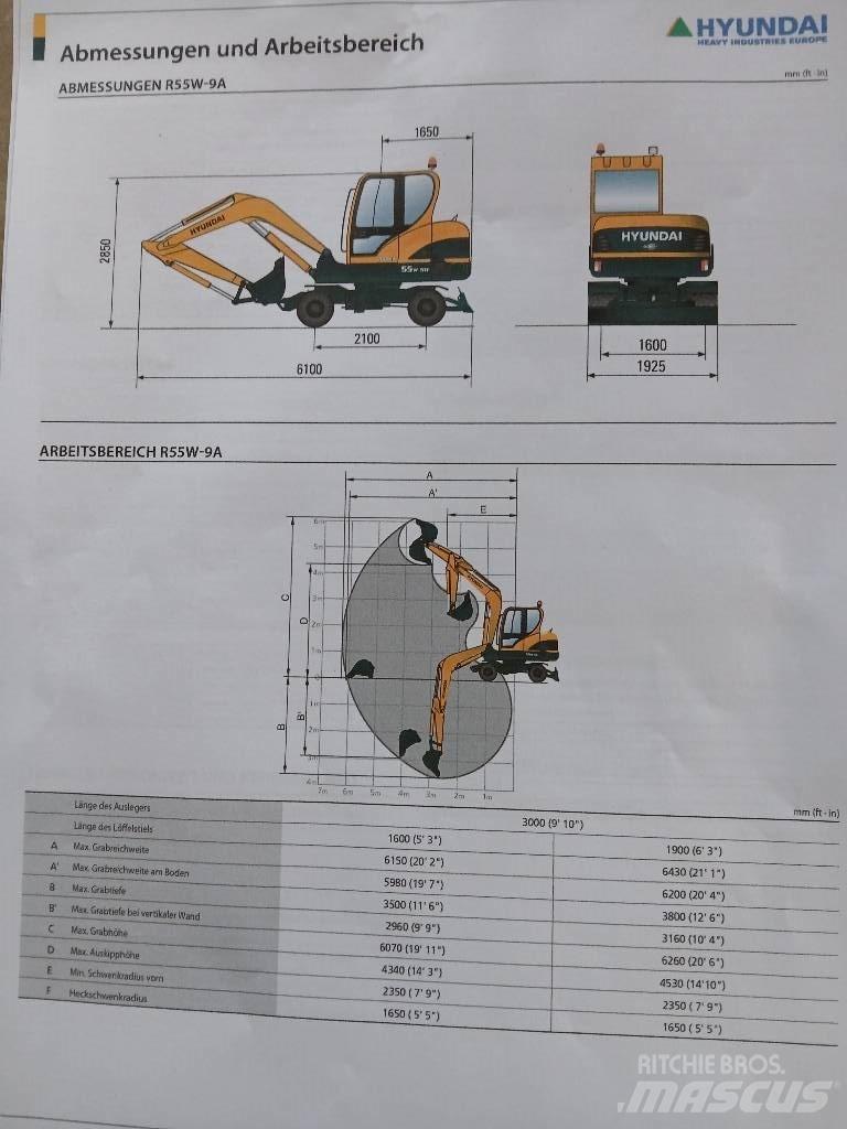 Hyundai 55W-9 Hjulgrävare