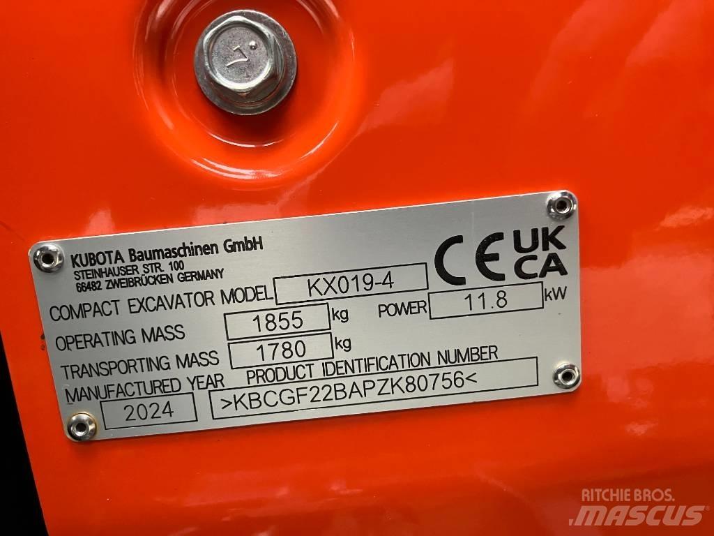 Kubota KX 019-4 Minigrävare < 7t