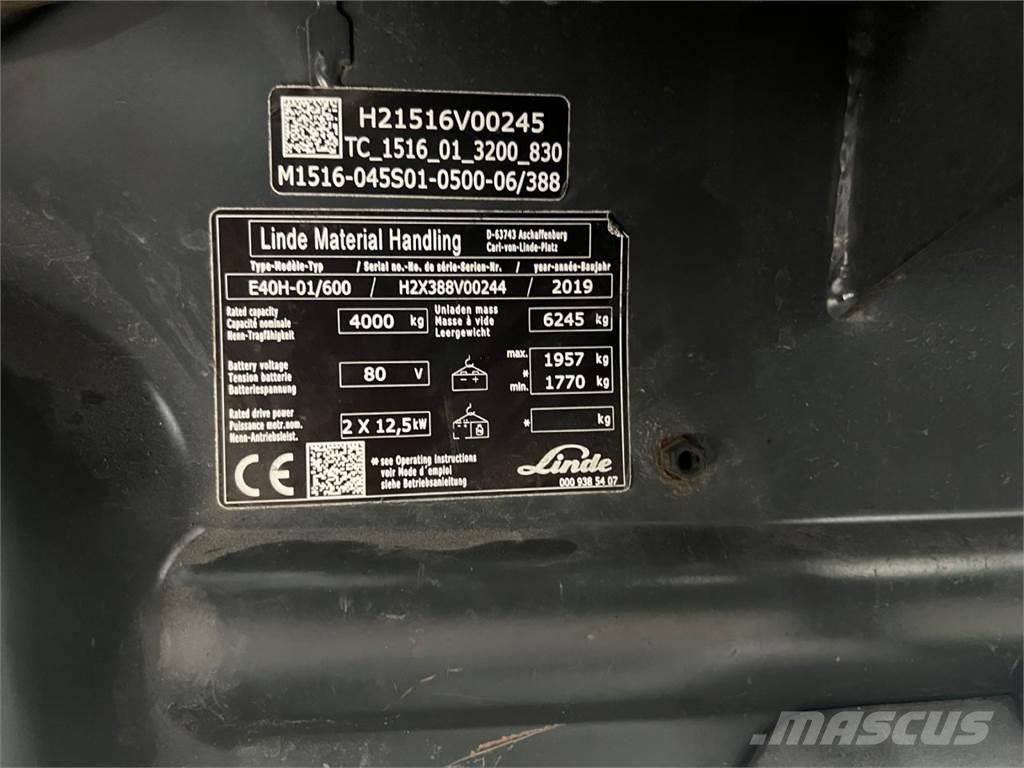 Linde E40H-01/600 Elmotviktstruckar