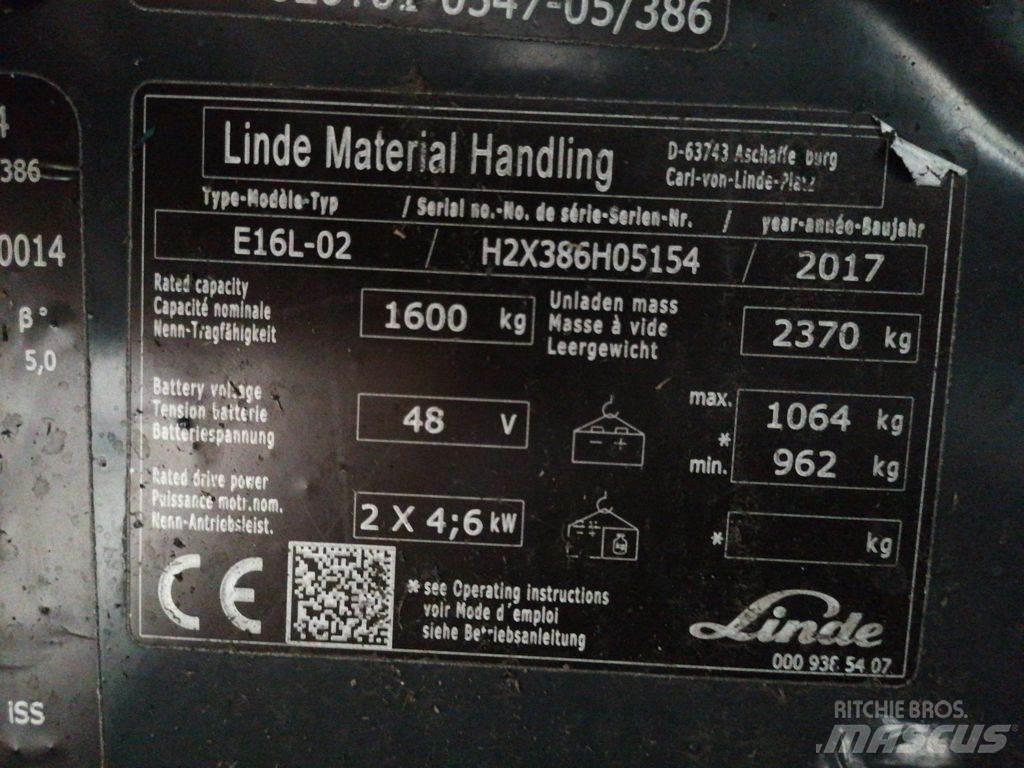 Linde E16L-02 Electric forklift trucks
