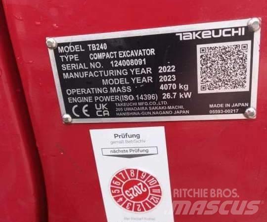 Takeuchi TB 240 DPF Minigrävare < 7t