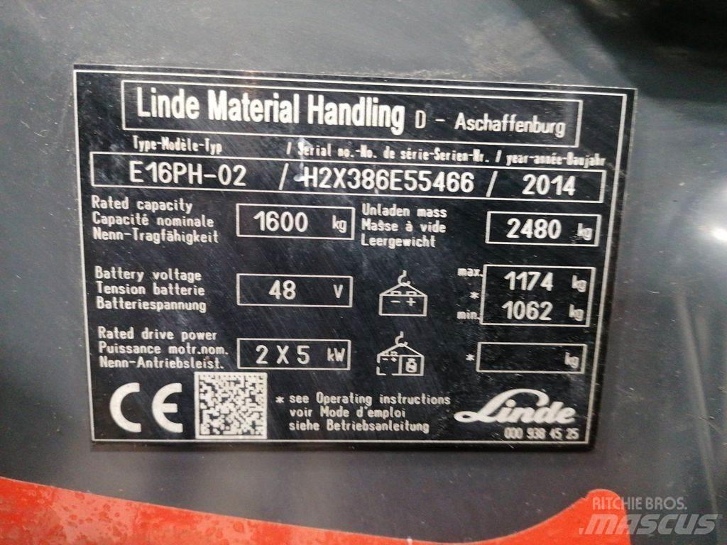 Linde E16PH-02 Elmotviktstruckar