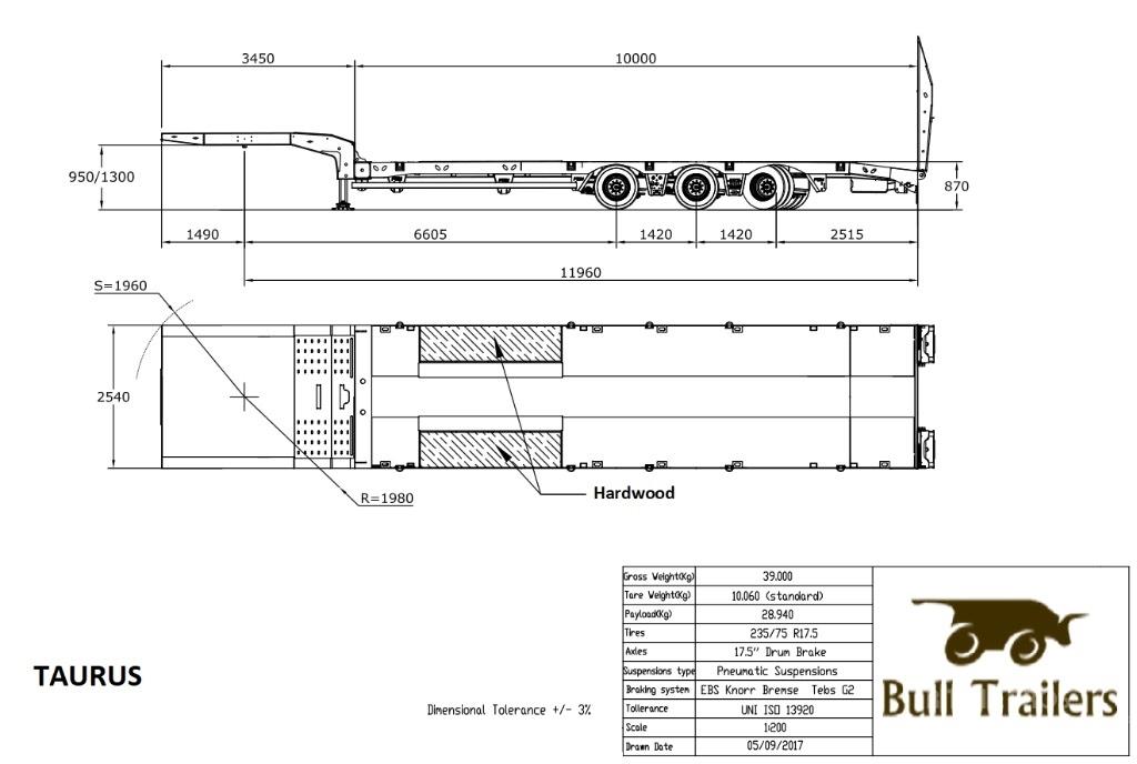 Bull Trailers Taurus Flaktrailer