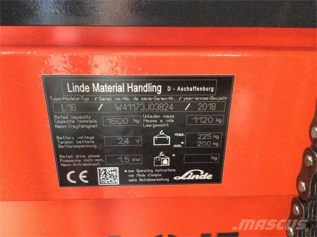 Linde L16 Staplare