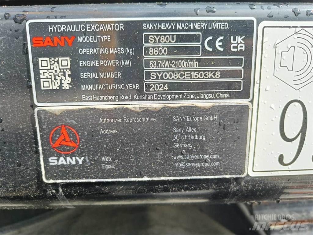 Sany SY80U Midigrävmaskiner 7t - 12t