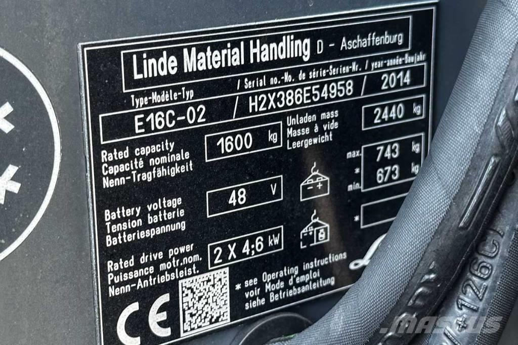 Linde E 16 C-02 Elmotviktstruckar