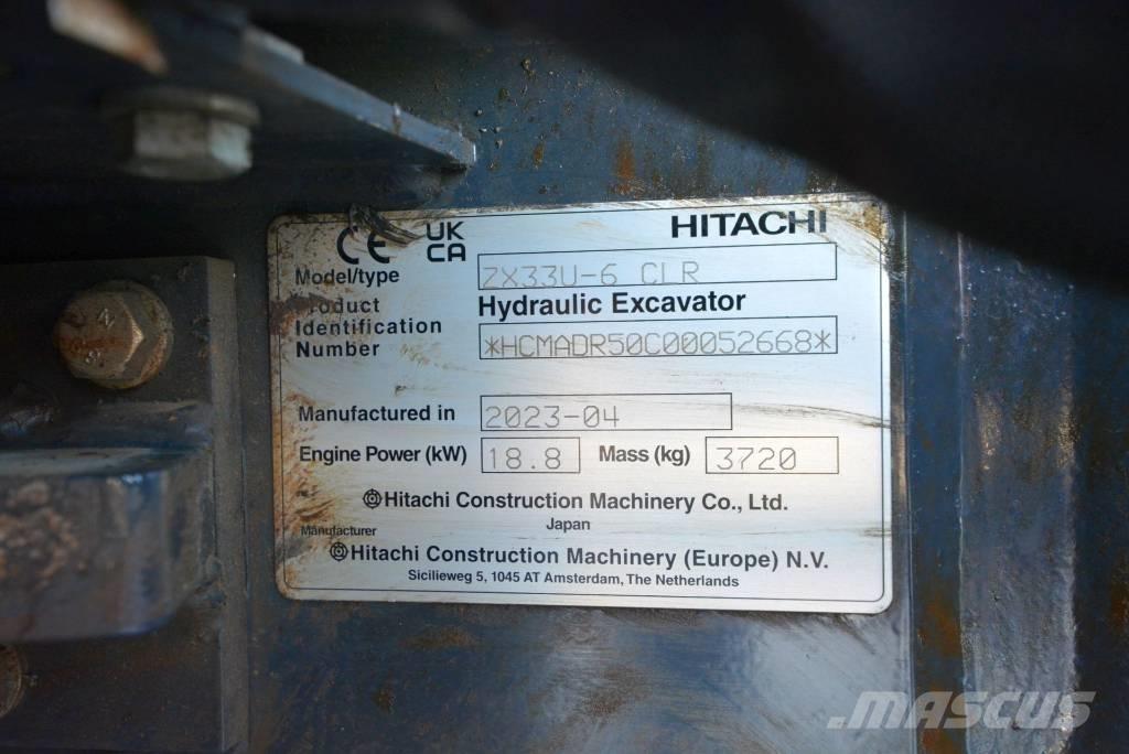 Hitachi ZX 33 U-6 Minigrävare < 7t