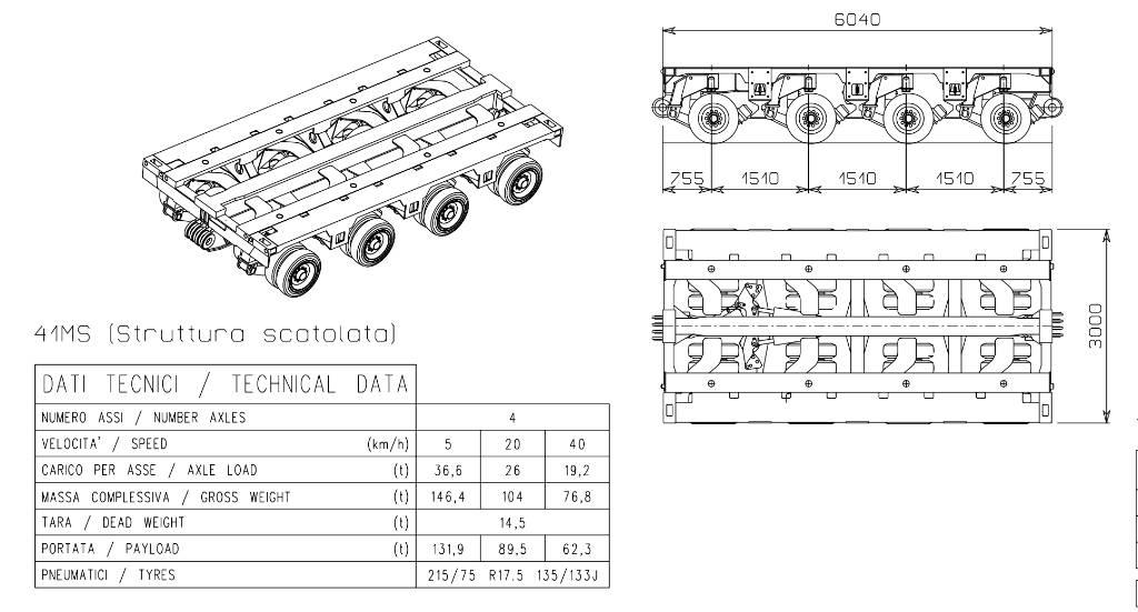 Cometto 1MS Låg lastande semi trailer