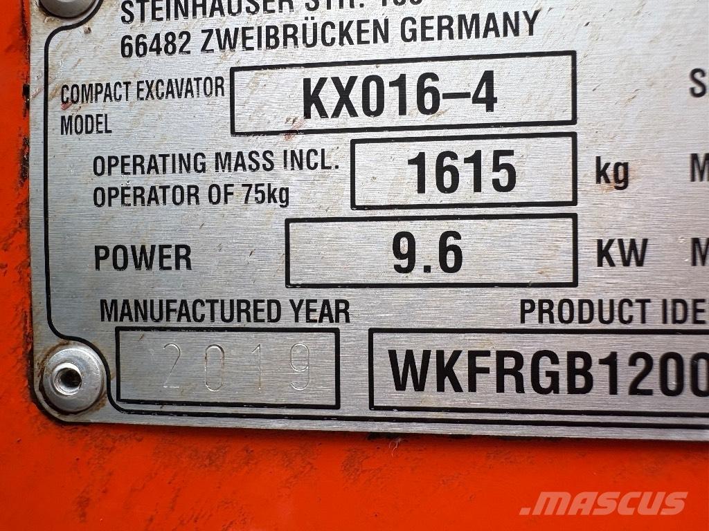 Kubota KX 016-4 Minigrävare < 7t