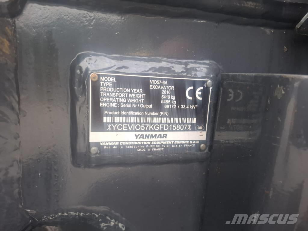 Yanmar vio 57-6A Minigrävare < 7t
