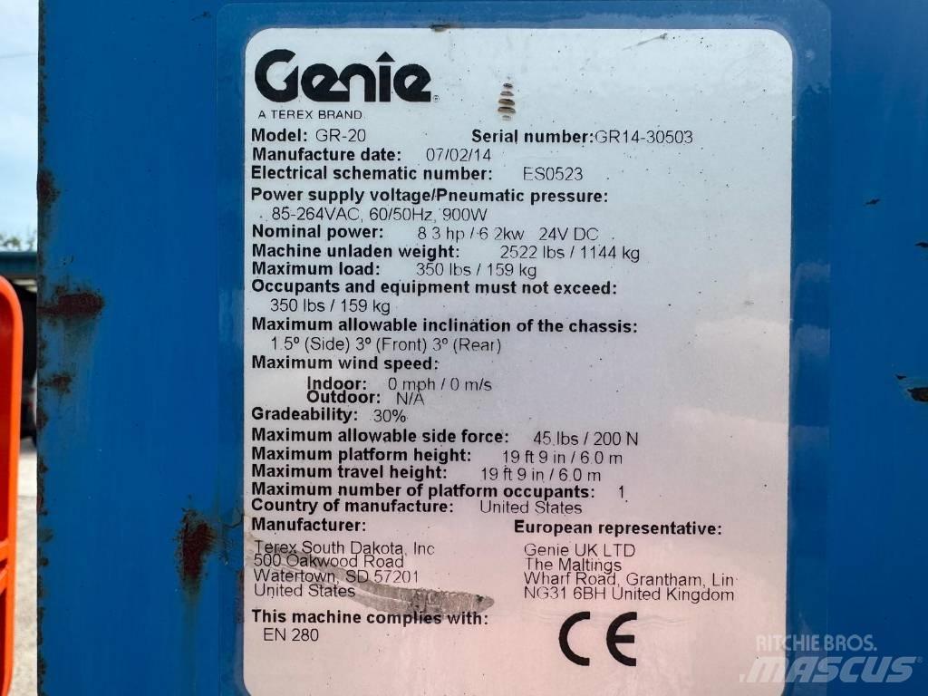 Genie GR 20 Personhissar och andra hissar