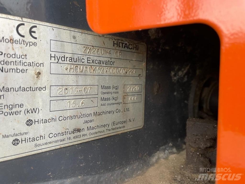 Hitachi ZX 26 U-6 Minigrävare < 7t