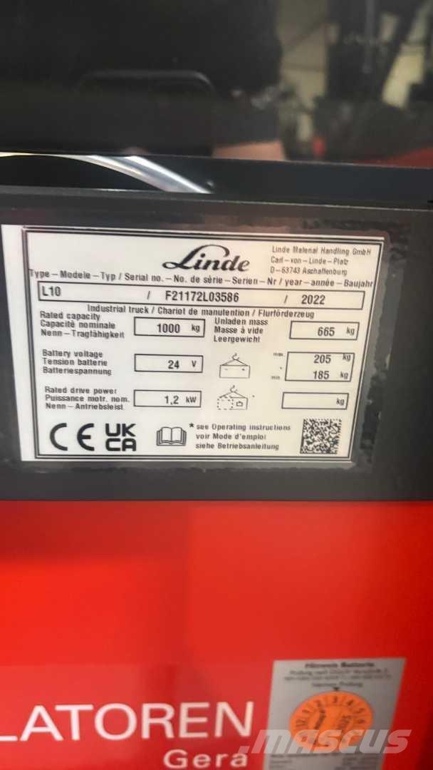 Linde L10 Elmotviktstruckar