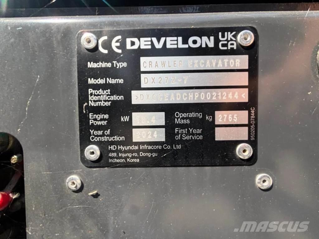 Doosan DX27Z-7 Minigrävare < 7t