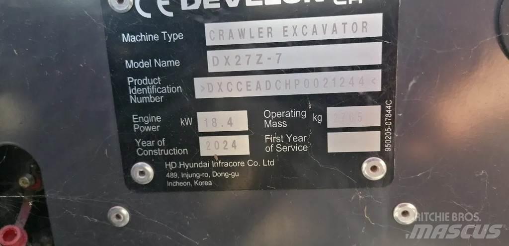 Doosan DX27Z-7 Minigrävare < 7t