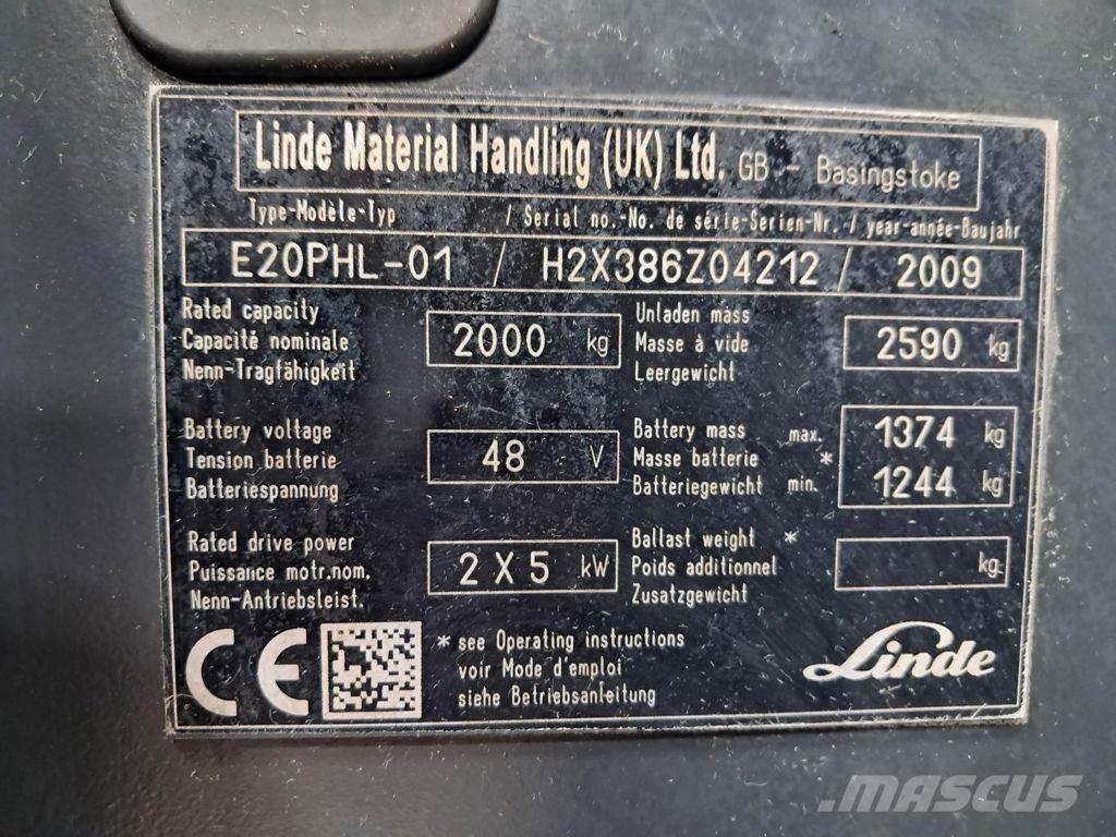 Linde E20PHL-01 Elmotviktstruckar