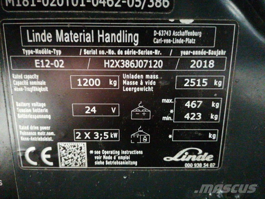 Linde E12-02 Elmotviktstruckar