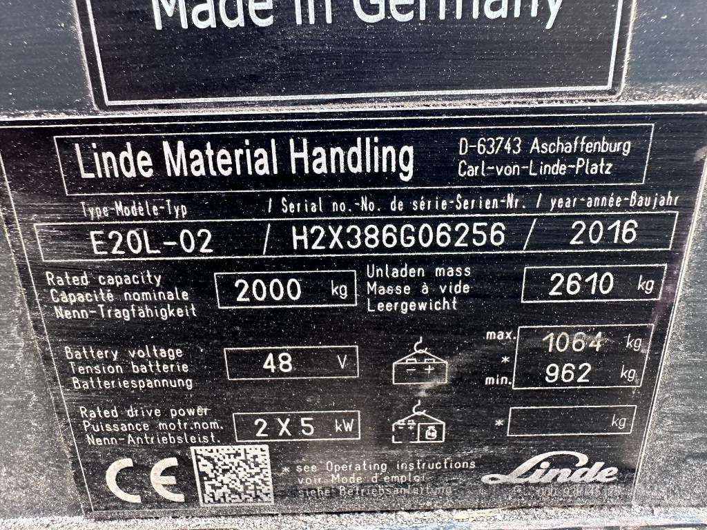 Linde E20L-02 Elmotviktstruckar