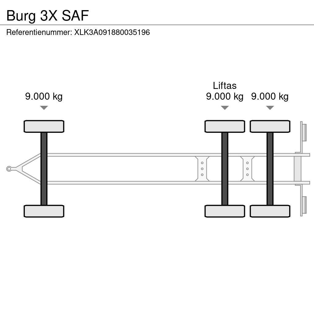 Burg 3X SAF Växelflak-/Containersläp