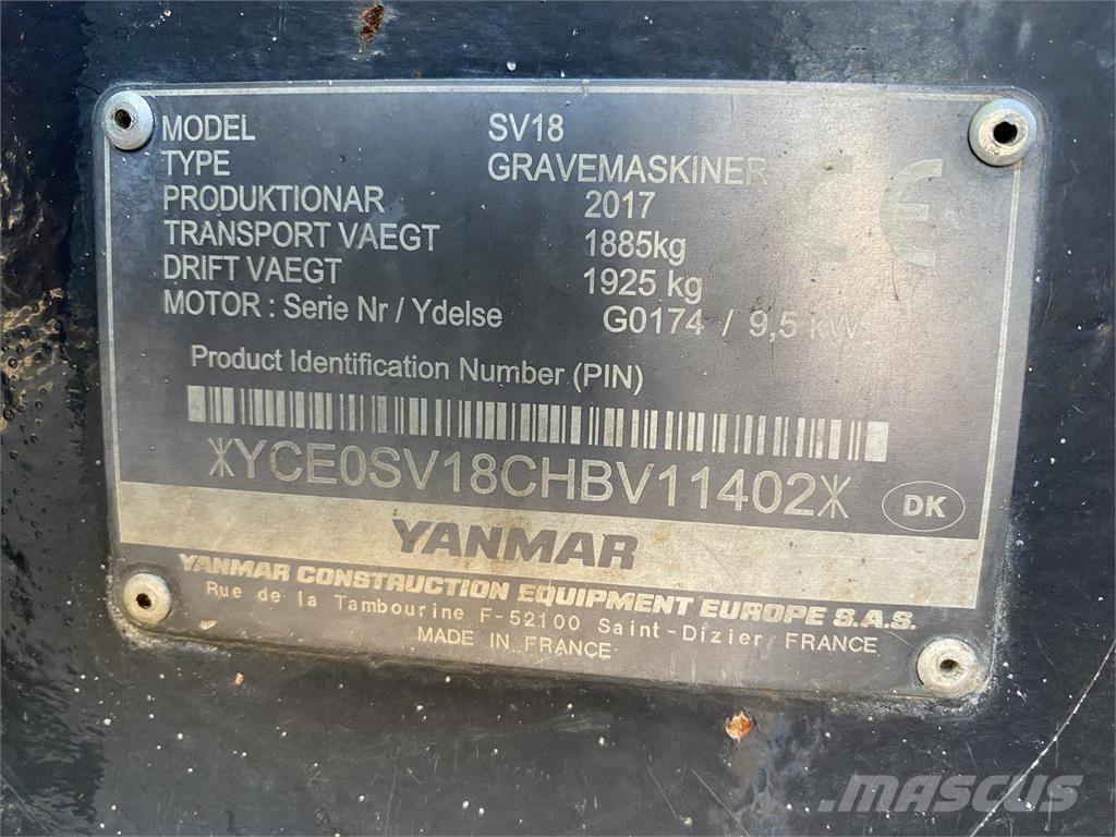 Yanmar SV18 Hjulgrävare