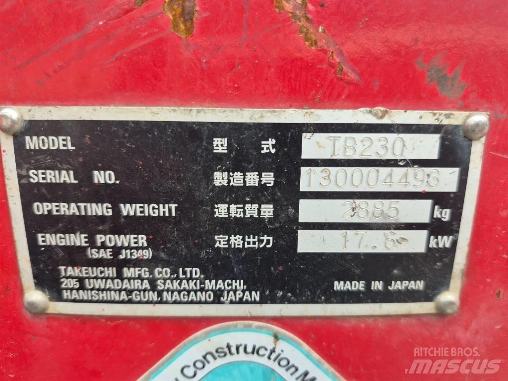 Takeuchi TB 230 Minigrävare < 7t
