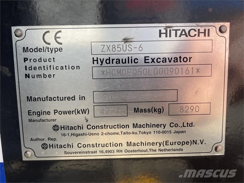 Hitachi ZX 85 US-6 Midigrävmaskiner 7t - 12t