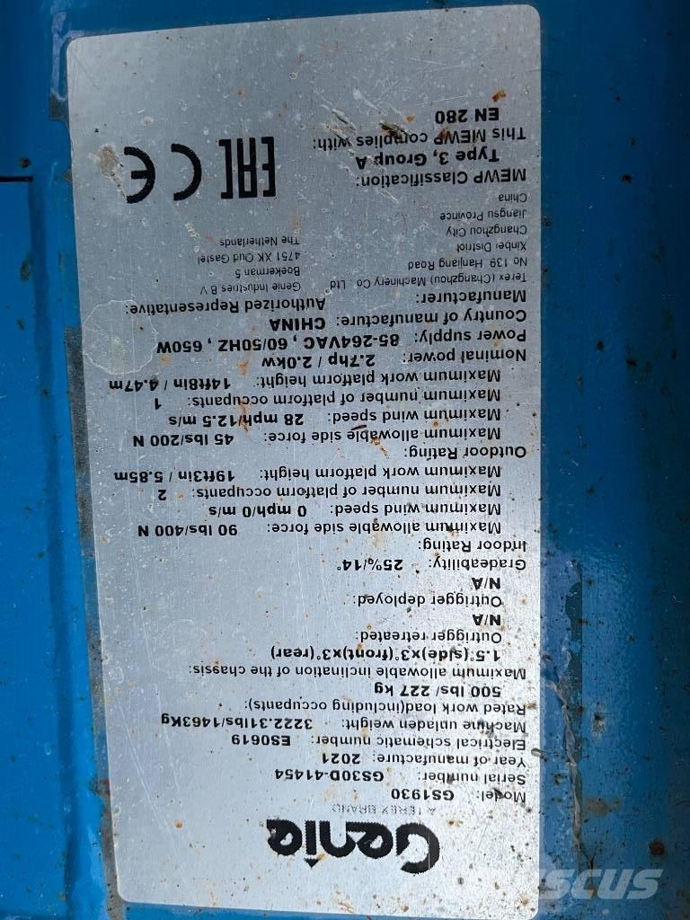 Genie GS 1930E-Drive Saxliftar