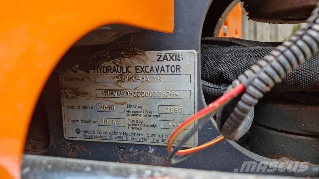 Hitachi ZX 19 U-5 Minigrävare < 7t