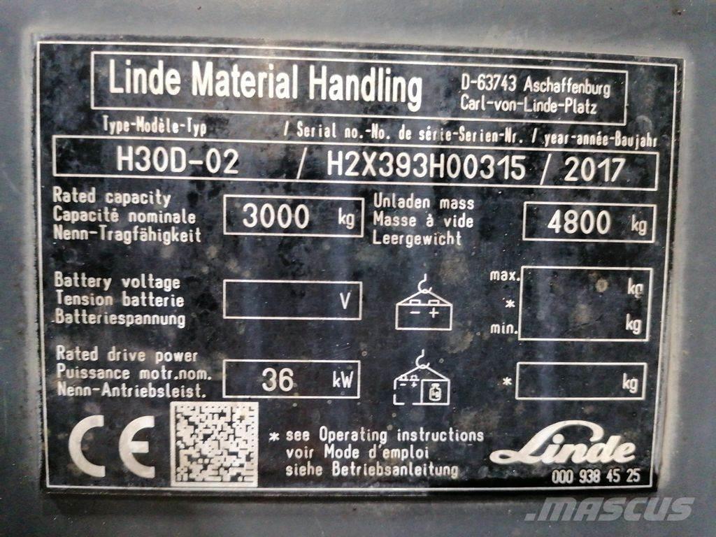 Linde H30D-02 Dieselmotviktstruckar