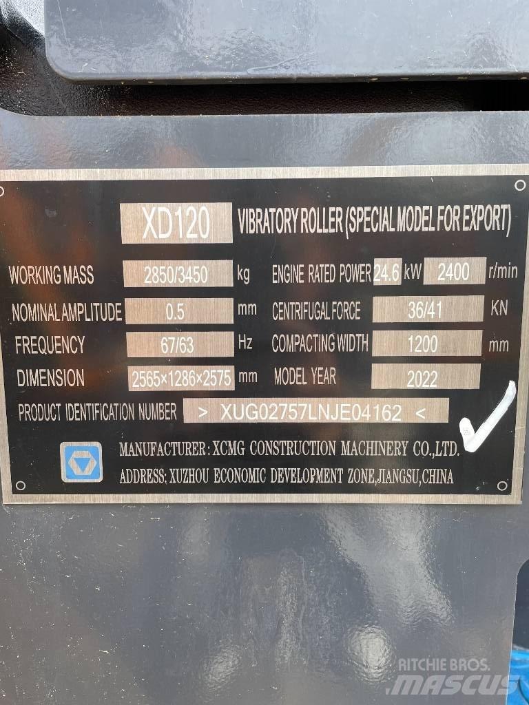XCMG XD120 Tvåvalsvältar