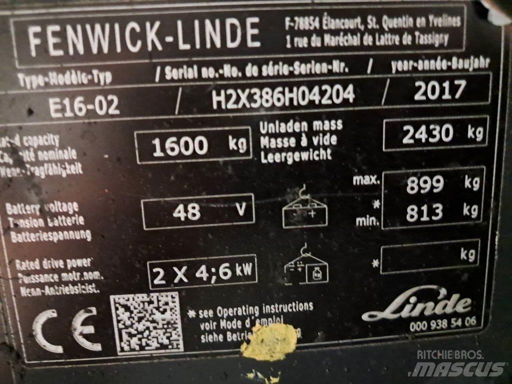 Linde E16-02 Elmotviktstruckar