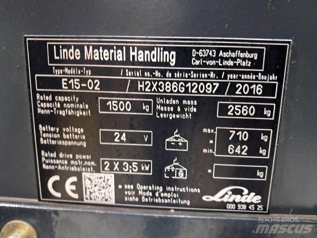 Linde E15-02 Electric forklift trucks