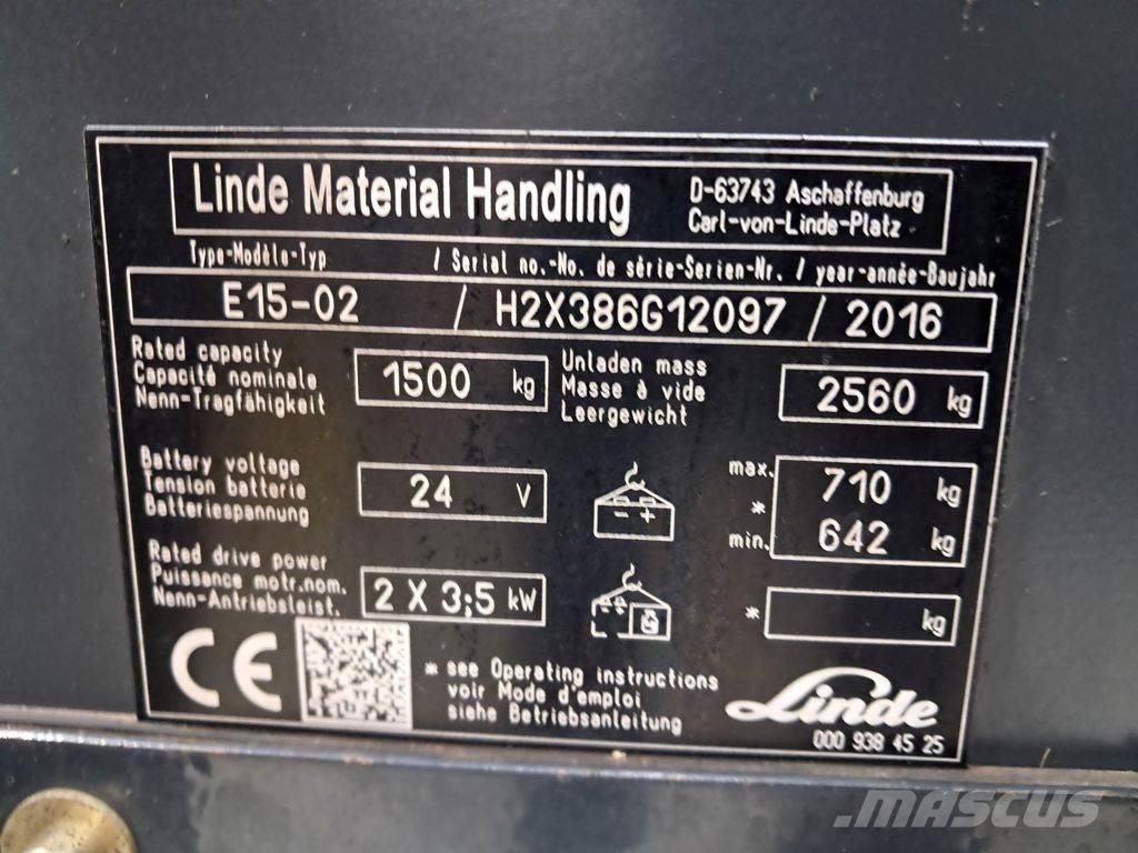 Linde E15-02 Elmotviktstruckar