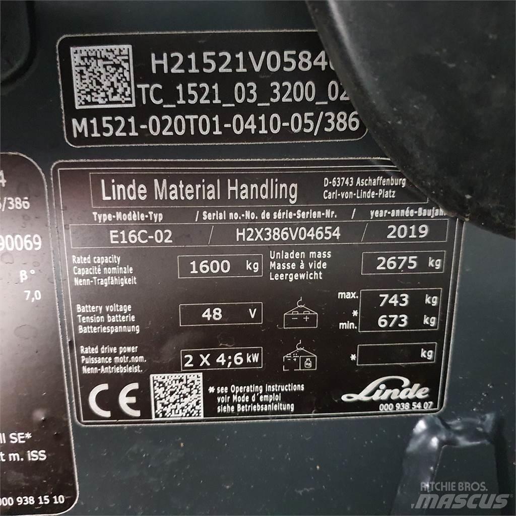 Linde E16C Elmotviktstruckar