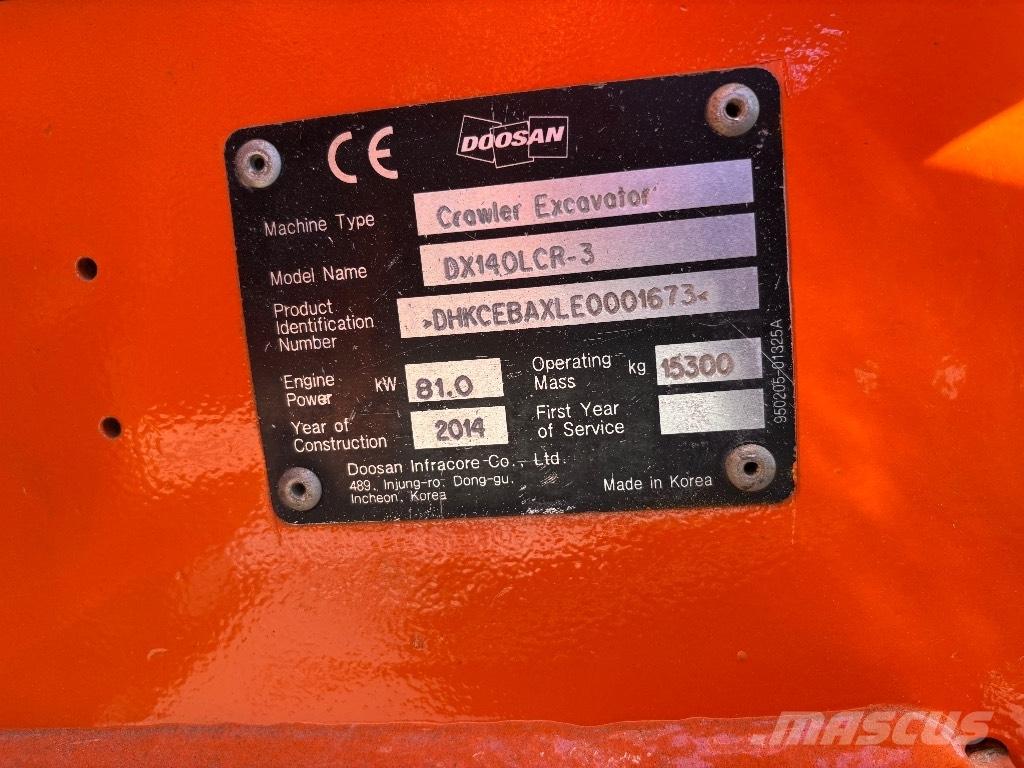 Doosan DX 140 LCR-3 Bandgrävare